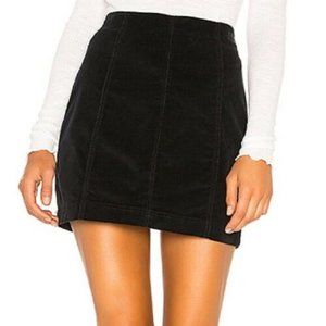 Free People Modern Femme Washed Black Denim Mini Skirt, Size 4